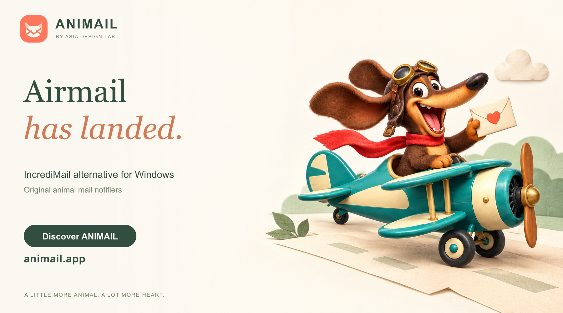 Airmail has landed. — ANIMAIL banner, original logo edition