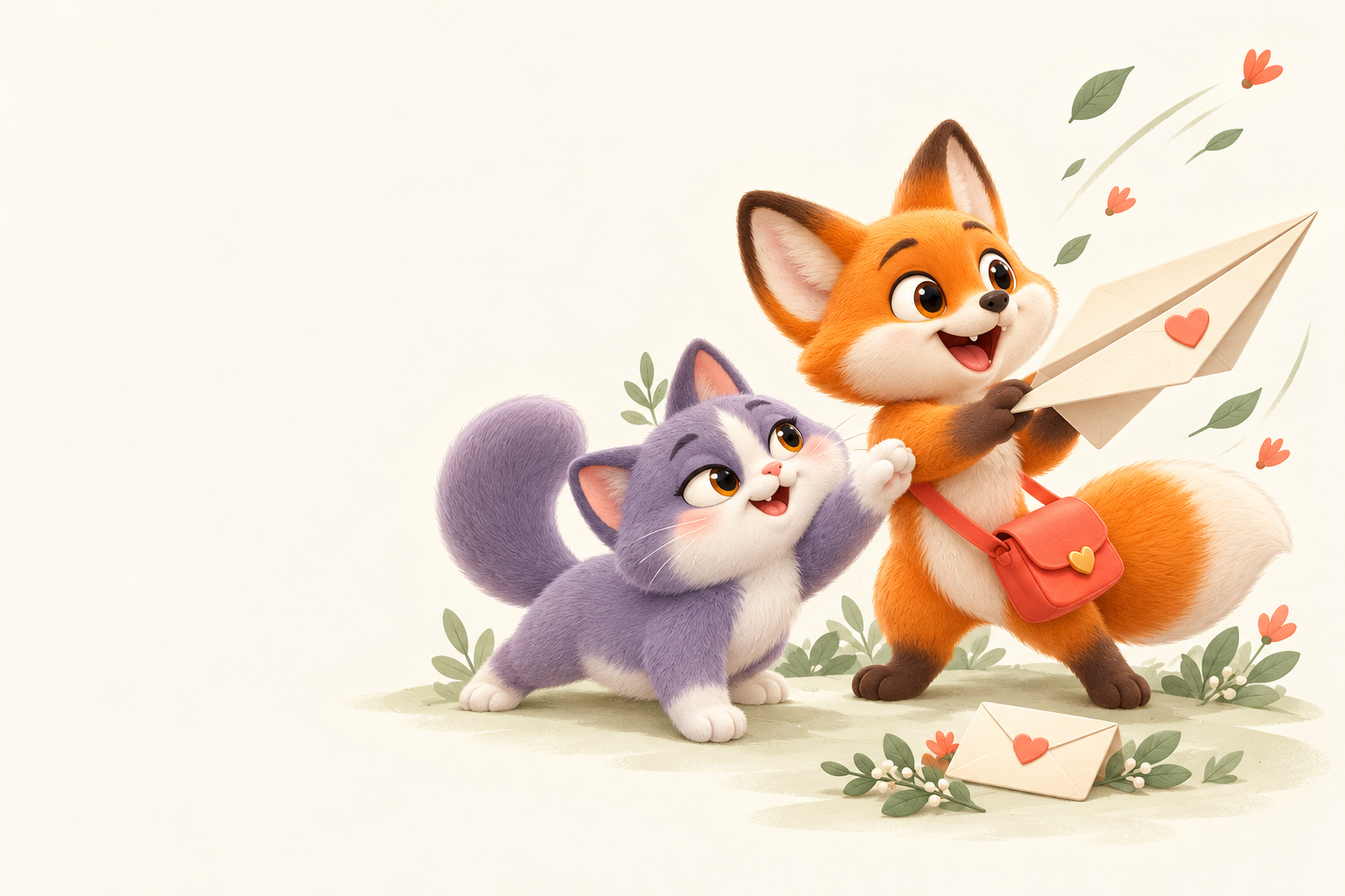 Pip and Mochi — original scene — ANIMAIL illustration